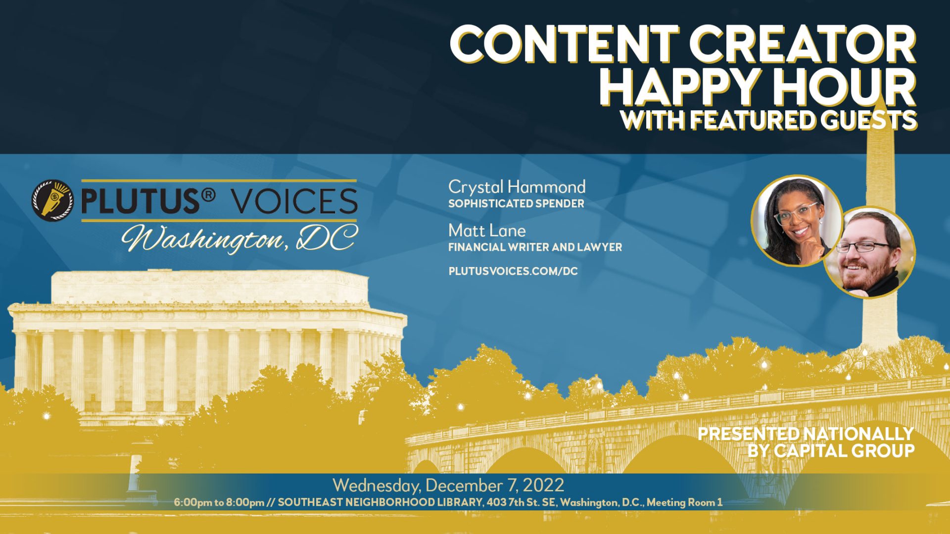 Plutus Voices Washington D.C. Header